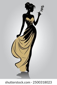 Vector illustration of fashion art with beautiful modern woman.