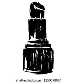 Vector Illustration of Fashion Beauty Make-up Lipstick Hand Drawn, Ink, Brush, Sketch for Isolated Graphic Design Outline, Sign, Symbol and more
