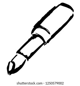 Vector Illustration of Fashion Beauty Make-up Lipstick Hand Drawn, Ink, Brush, Sketch for Isolated Graphic Design Outline, Sign, Symbol and more