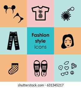 vector illustration of fashion elements in circle design 