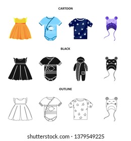 Vector illustration of fashion and garment icon. Set of fashion and cotton stock symbol for web.