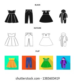 Vector illustration of fashion and garment icon. Collection of fashion and cotton stock vector illustration.