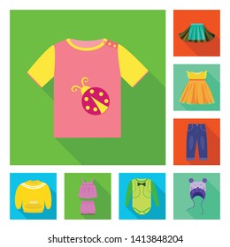 Vector illustration of fashion and garment icon. Set of fashion and cotton stock symbol for web.