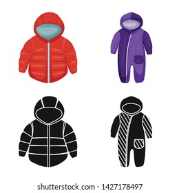 Vector illustration of fashion and garment icon. Collection of fashion and cotton stock vector illustration.