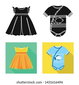 Vector illustration of fashion and garment icon. Collection of fashion and cotton stock symbol for web.