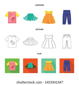 Vector illustration of fashion and garment icon. Collection of fashion and cotton stock symbol for web.