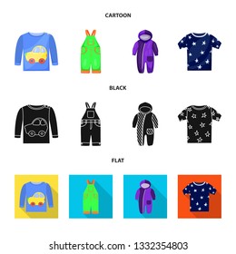Vector illustration of fashion and garment logo. Collection of fashion and cotton stock symbol for web.