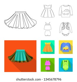 Vector illustration of fashion and garment logo. Set of fashion and cotton vector icon for stock.