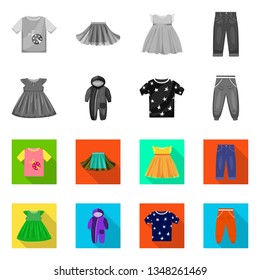 Vector illustration of fashion and garment logo. Collection of fashion and cotton vector icon for stock.