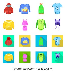 Vector illustration of fashion and garment logo. Set of fashion and cotton stock vector illustration.