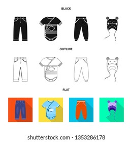 Vector illustration of fashion and garment logo. Collection of fashion and cotton vector icon for stock.