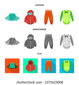 Vector illustration of fashion and garment logo. Collection of fashion and cotton stock symbol for web.