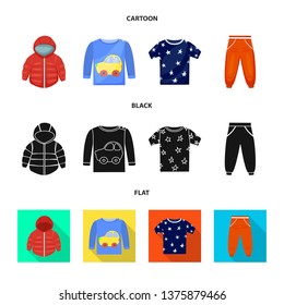 Vector illustration of fashion and garment logo. Set of fashion and cotton vector icon for stock.