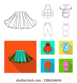 Vector illustration of fashion and garment logo. Set of fashion and cotton stock symbol for web.