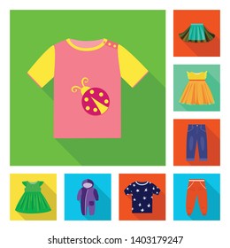 Vector illustration of fashion and garment logo. Set of fashion and cotton vector icon for stock.