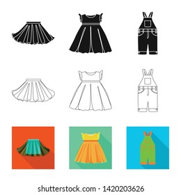 Vector illustration of fashion and garment logo. Collection of fashion and cotton vector icon for stock.