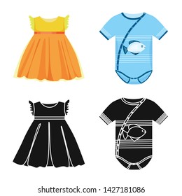 Vector illustration of fashion and garment logo. Collection of fashion and cotton stock symbol for web.