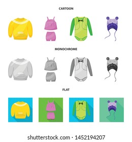 Vector illustration of fashion and garment logo. Set of fashion and cotton stock symbol for web.
