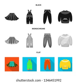 Vector illustration of fashion and garment sign. Collection of fashion and cotton stock symbol for web.