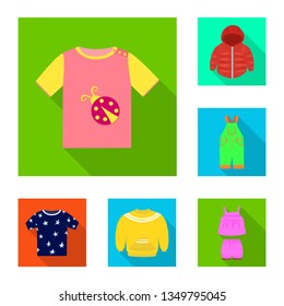 Vector illustration of fashion and garment sign. Set of fashion and cotton stock vector illustration.