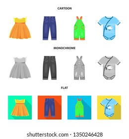 Vector illustration of fashion and garment sign. Collection of fashion and cotton stock symbol for web.