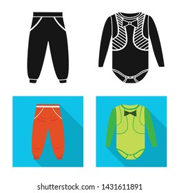 Vector illustration of fashion and garment sign. Collection of fashion and cotton stock symbol for web.