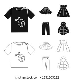 Vector illustration of fashion and garment symbol. Set of fashion and cotton stock symbol for web.