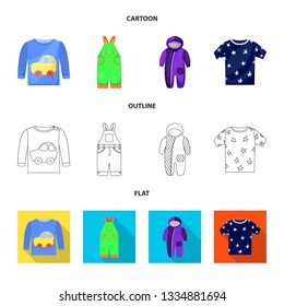 Vector illustration of fashion and garment symbol. Set of fashion and cotton stock symbol for web.