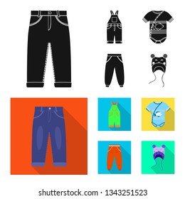 Vector illustration of fashion and garment symbol. Set of fashion and cotton stock vector illustration.