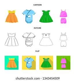 Vector illustration of fashion and garment symbol. Collection of fashion and cotton stock symbol for web.