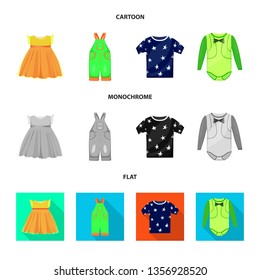 Vector illustration of fashion and garment symbol. Collection of fashion and cotton stock symbol for web.