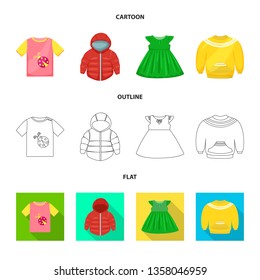 Vector illustration of fashion and garment symbol. Set of fashion and cotton stock symbol for web.