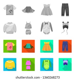 Vector illustration of fashion and garment symbol. Set of fashion and cotton stock symbol for web.