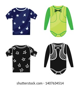 Vector illustration of fashion and garment symbol. Set of fashion and cotton vector icon for stock.
