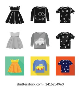 Vector illustration of fashion and garment symbol. Collection of fashion and cotton vector icon for stock.