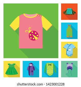 Vector illustration of fashion and garment symbol. Set of fashion and cotton stock symbol for web.