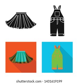 Vector illustration of fashion and garment symbol. Set of fashion and cotton stock symbol for web.