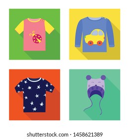 Vector illustration of fashion and garment symbol. Collection of fashion and cotton stock symbol for web.