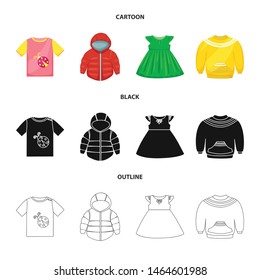 Vector illustration of fashion and garment symbol. Collection of fashion and cotton stock vector illustration.