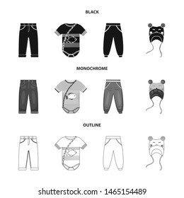 Vector illustration of fashion and garment symbol. Collection of fashion and cotton vector icon for stock.