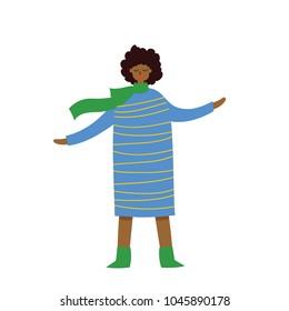 Vector illustration of fashion girl in flat style