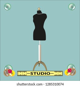 Vector illustration of fashion mannequin a fashion show. body forms 