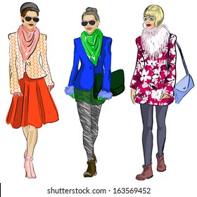Vector illustration of Fashion models 
