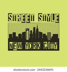Vector illustration of fashion and new york theme  .  t shirt graphics