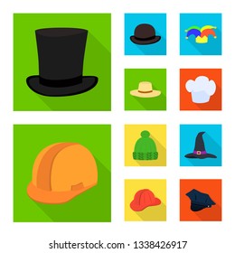 Vector illustration of fashion and profession symbol. Collection of fashion and cap stock symbol for web.
