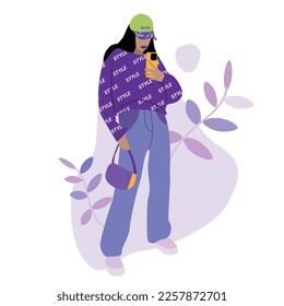 Vector illustration of fashion stylish woman