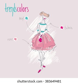 Vector illustration of the fashion trends of spring.