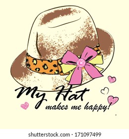 vector illustration of a fashion women's hat