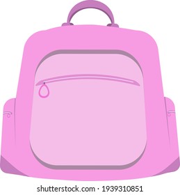 vector illustration of a fashionable backpack in pink color
