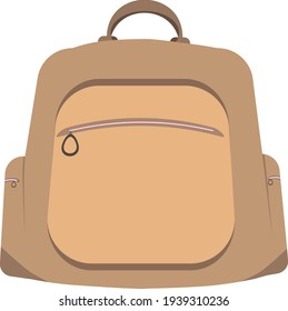 ilustración vectorial de una mochila marrón de moda